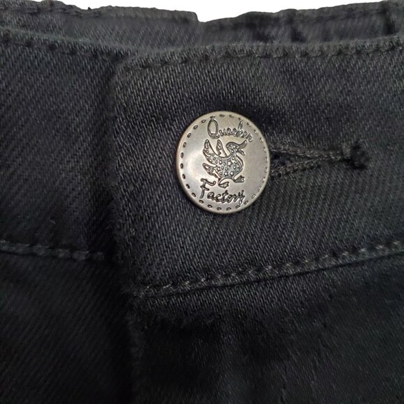 Quacker Factory 2X Jeans Black Denim Pants Holiday Snowman Embroidery Festive - Picture 9 of 12